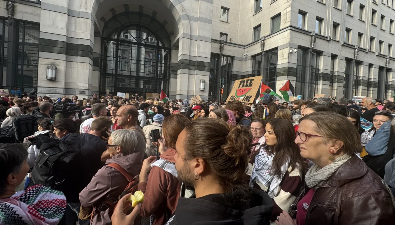 Brüksel'de Gazze dayanışması: Küresel Sumud Filosu saldırısı protesto edildi