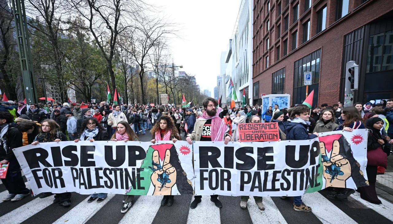 Brüksel'de binlerce kişi Gazze için sokakta: AB-İsrail anlaşmasına tepki