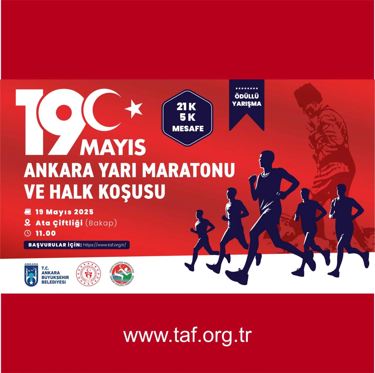 Ankara’da 19 Mayıs Yarı Maratonu ve Halk Koşusu coşku dolu anlarla kutlandı