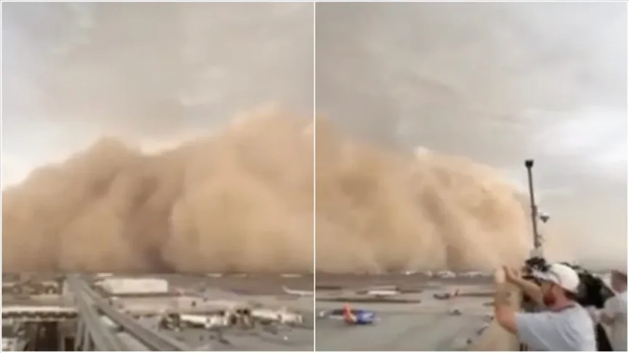 Arizona'daki kum fırtınası uçuşların akmasına neden oldu
