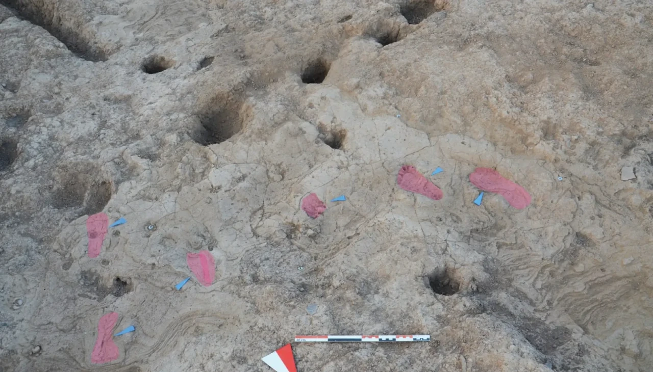 Tell Kurdu Hüyük'te 7 bin yıllık insan ayak izleri gün yüzüne çıktı