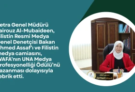 Petra Genel Müdürü'nden WAFA'ya büyük ödül tebriki: Filistin medyası için bir başarı hikayesi