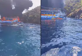 Muğla açıklarında tekne yangını: 115 kişi denize atladı