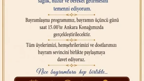 Ankara Kulübü’nden Geleneksel Bayramlaşma programı daveti