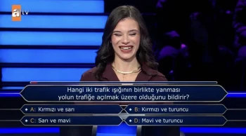 Milyoner'de zor soru: Hangi trafik ışıkları yolun açıldığını gösteriyor?