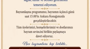 Ankara Kulübü’nden Geleneksel Bayramlaşma programı daveti