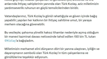 Tazminat davasını kazandı, parayı ihtiyaç sahiplerine gönderdi