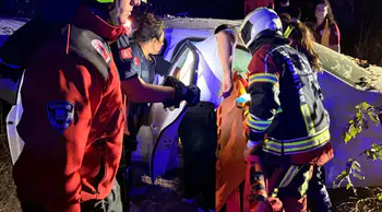 Gece Yarısı Kontrolden Çıkan Otomobil Şarampole Uçtu: 3 Yaralı