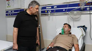 Erzurum emniyetinde yaralanan bekçiye kurumsal destek ziyareti
