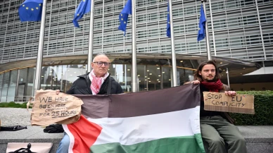 Avrupa Birliği Komisyonu önünde İsrail’e karşı protesto