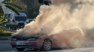 Konaklı’da seyir halindeki araç alevlere teslim oldU