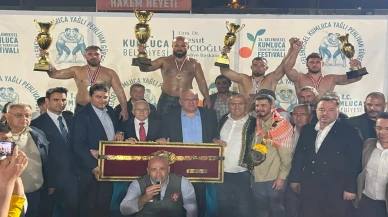 Kumluca Yağlı Güreşleri'nde Orhan Okulu, başpehlivanlık unvanını kazandı
