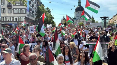 İsveç’te Filistin’e destek yürüyüşü: Parlamento önünde protesto
