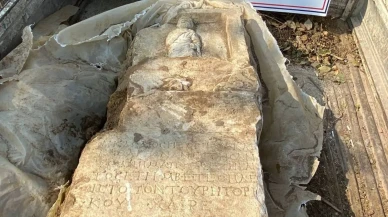 Yalova'da Roma Dönemine ait mezarı taşı ele geçirildi