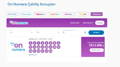 On Numara sonuçları açıklandı: 28 Eylül 2026 kazandıran numaralar