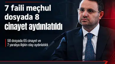 7 faili meçhul dosyada 8 cinayet aydınlatıldı: 58 dosyada 65 cinayet