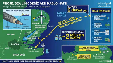 İngiltere'de 2 milyon haneye elektrik sağlayacak deniz altı kablo projesine onay