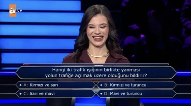 Milyoner'de zor soru: Hangi trafik ışıkları yolun açıldığını gösteriyor?