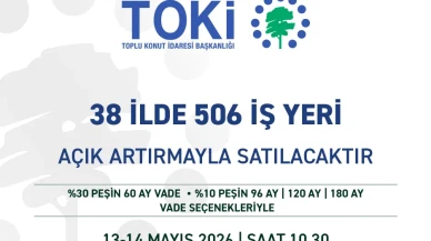 TOKİ'den 38 ilde dev satış: 506 iş yeri açık artırmayla satışa sunuluyor