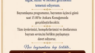 Ankara Kulübü’nden Geleneksel Bayramlaşma programı daveti