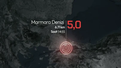 Marmara Denizi'nde 5.0 büyüklüğünde deprem