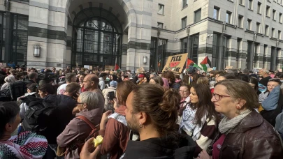 Brüksel'de Gazze dayanışması: Küresel Sumud Filosu saldırısı protesto edildi