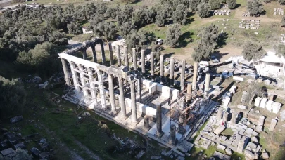 Milas’taki Zeus Tapınağında restorasyon sona yaklaştı