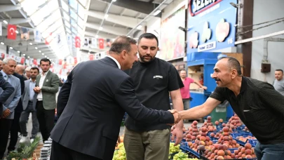 Yavuz Ağıralioğlu'na toptancı hali'nde sıcak karşılama