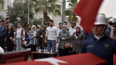 Mersin'de şehit olan polis memuru Mustafa Karapınar son yolculuğuna uğurlandı