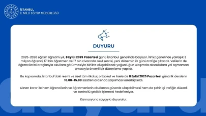 İstanbul'da okullar 8 Eylül'de 10.00-15.00 saatleri arasında olacak
