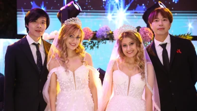 Kastamonulu Tek Yumurta İkizleri Tayvanlı damatlarıyla dünyaevine girdi