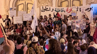 Tunus'ta Küresel Sumud Filosu'na İHA saldırılarına büyük protesto