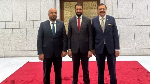 TOBB Başkanı Hisarcıklıoğlu, Suriye Cumhurbaşkanı Şara ile ticari işbirliğini görüştü