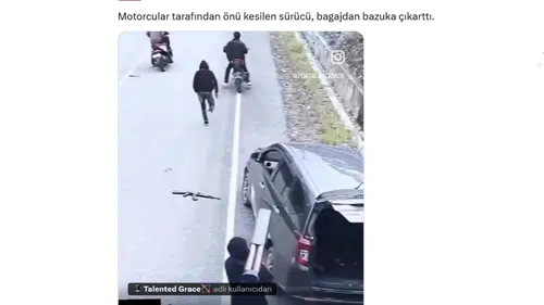 Trafikte “Bazukalı” Şok! Motosikletlilerle Gerilim Sosyal Medyada Gündem Oldu