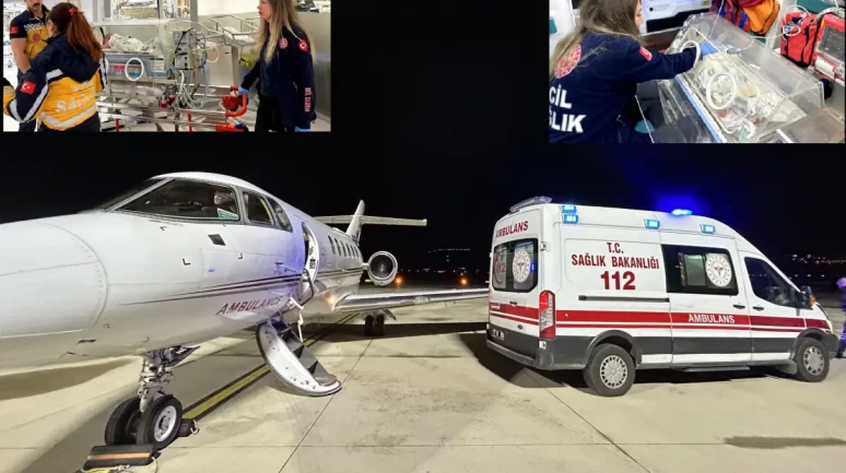 Çanakkale'den Ankara'ya umut yolculuğu: 54 günlük bebek ambulans uçakla sevk edildi