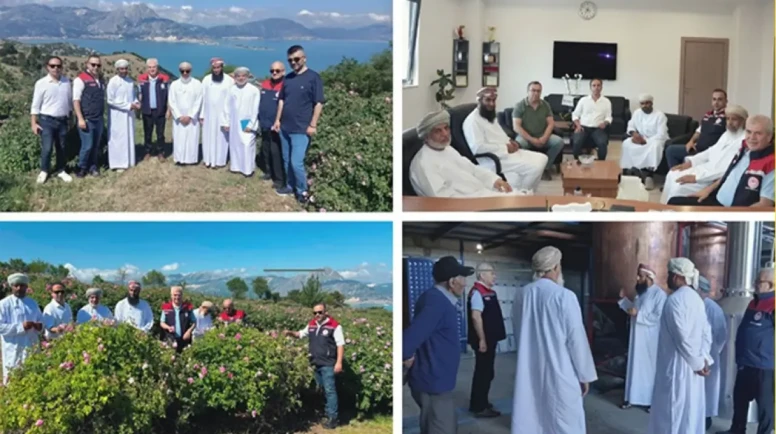 Umman heyeti Isparta’da Gül yağı üretimini inceledi