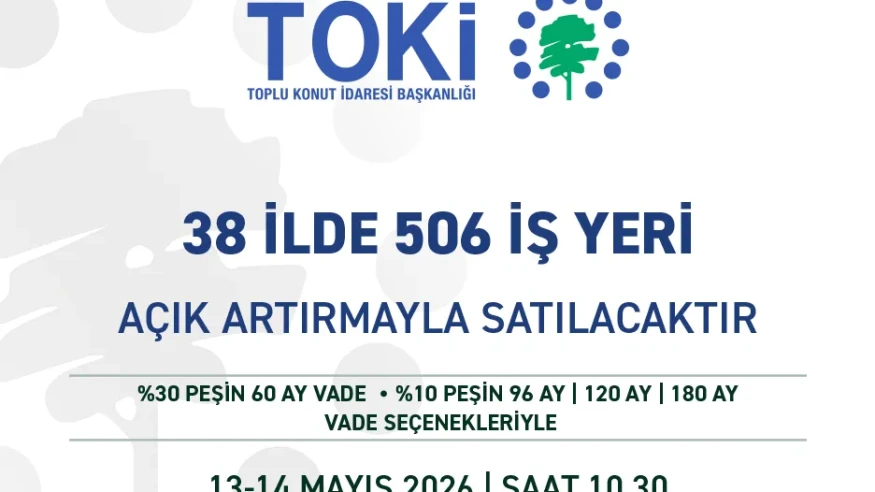 TOKİ'den 38 ilde dev satış: 506 iş yeri açık artırmayla satışa sunuluyor
